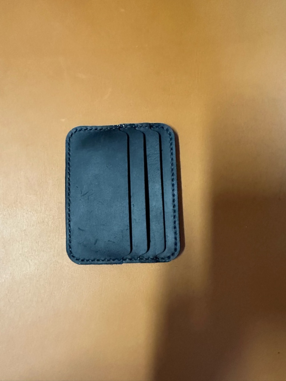 Minimal Black Leather Card & Key Holder